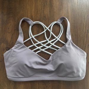 Lululemon free to be wild bra, very light grey purple, lightly worn, sz 8